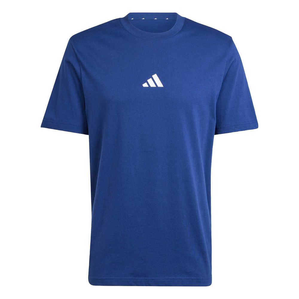 Playera Essentials Logo Pequeño Tejido Jersey Adidas Azul Hombre