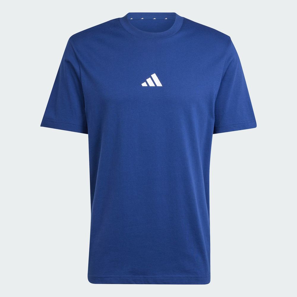 Foto 4 pulgar | Playera Essentials Logo Pequeño Tejido Jersey Adidas Azul Hombre