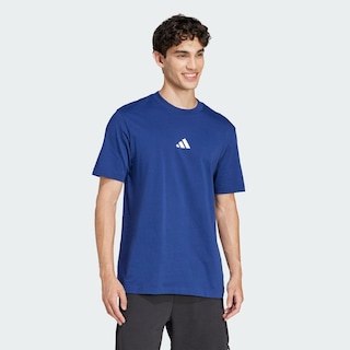 Foto 5 | Playera Essentials Logo Pequeño Tejido Jersey Adidas Azul Hombre