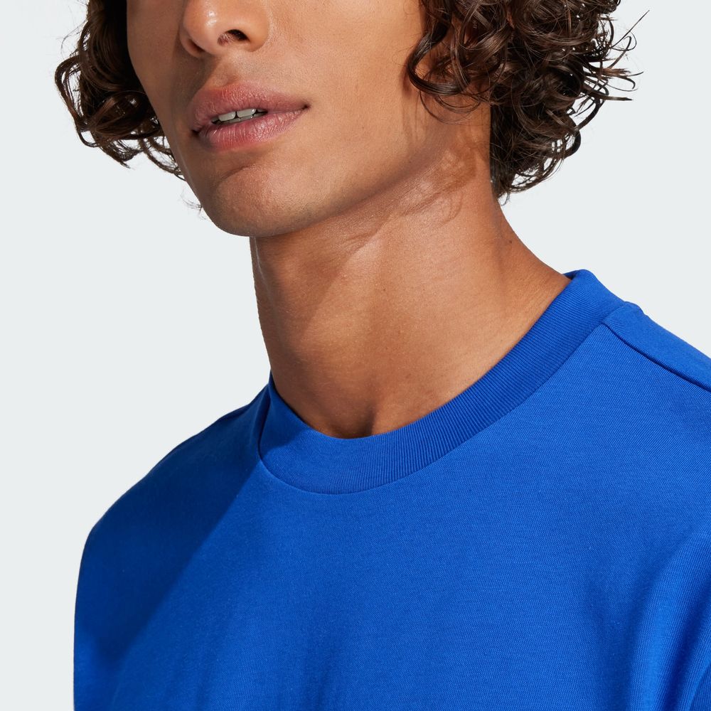 Foto 8 pulgar | Playera Essentials Logo Pequeño Tejido Jersey Adidas Azul Hombre