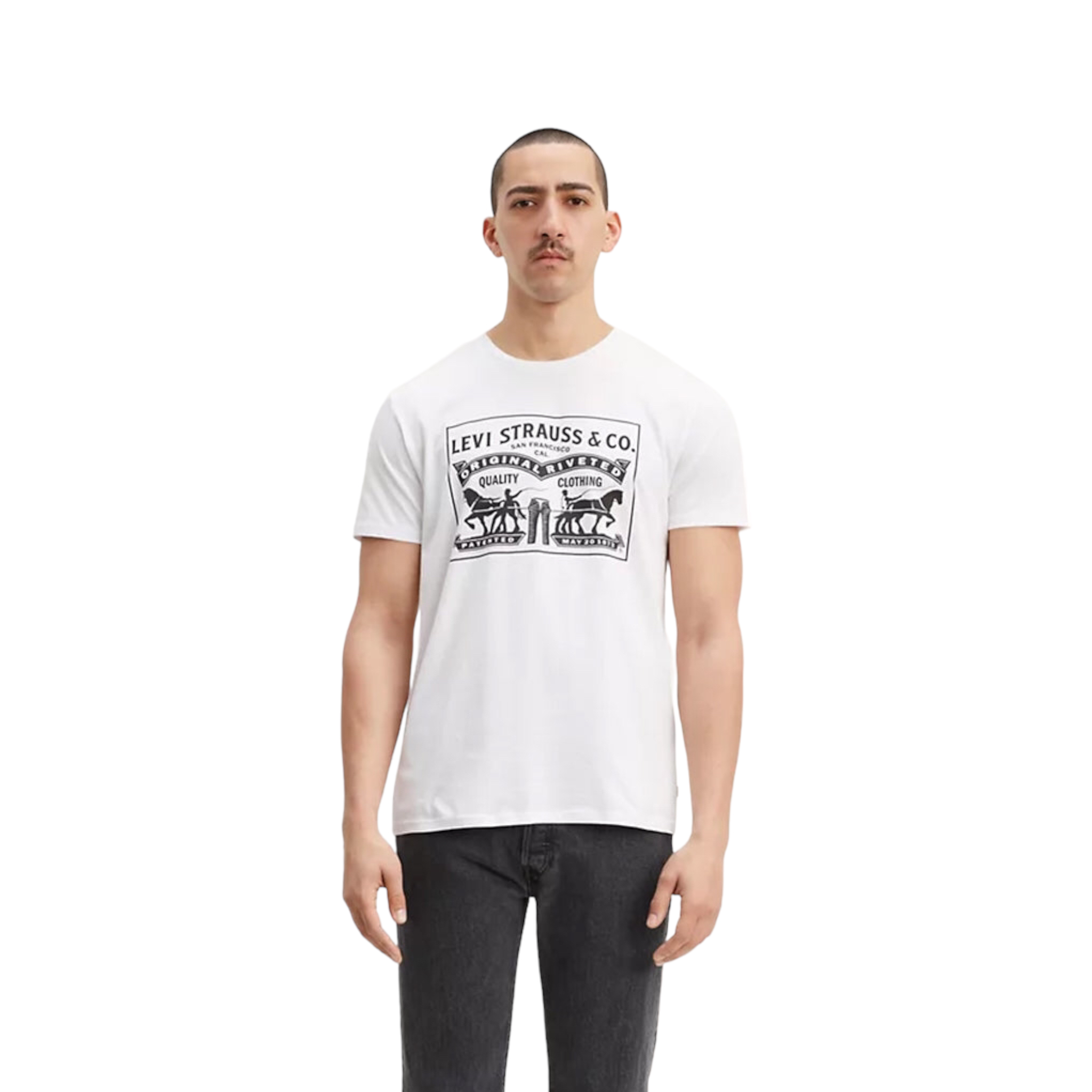 Foto 2 | Playera Levi's Blanca Two-Horse para Caballero