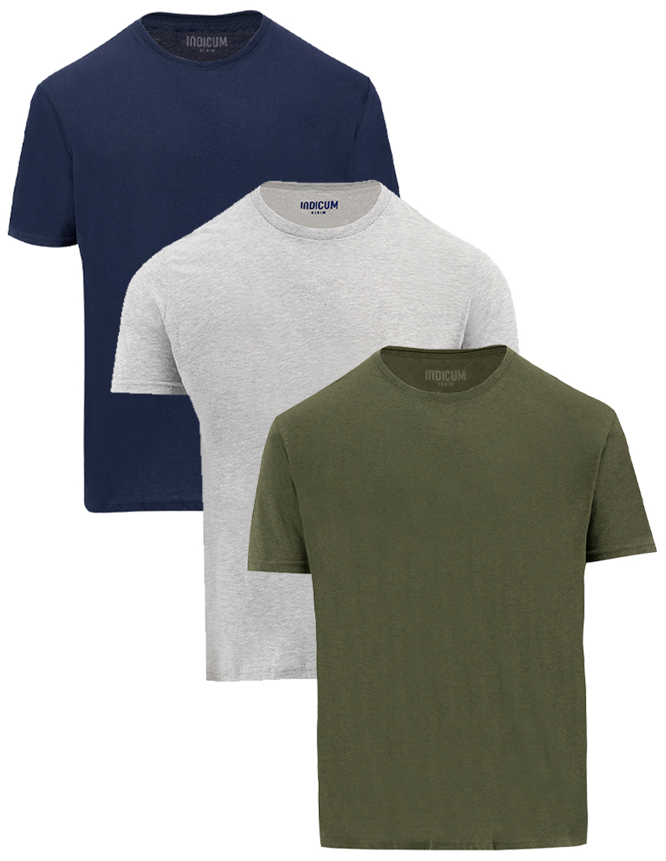 Foto 2 pulgar | Set de 3 Playeras Básicas Indicum Denim para Hombre