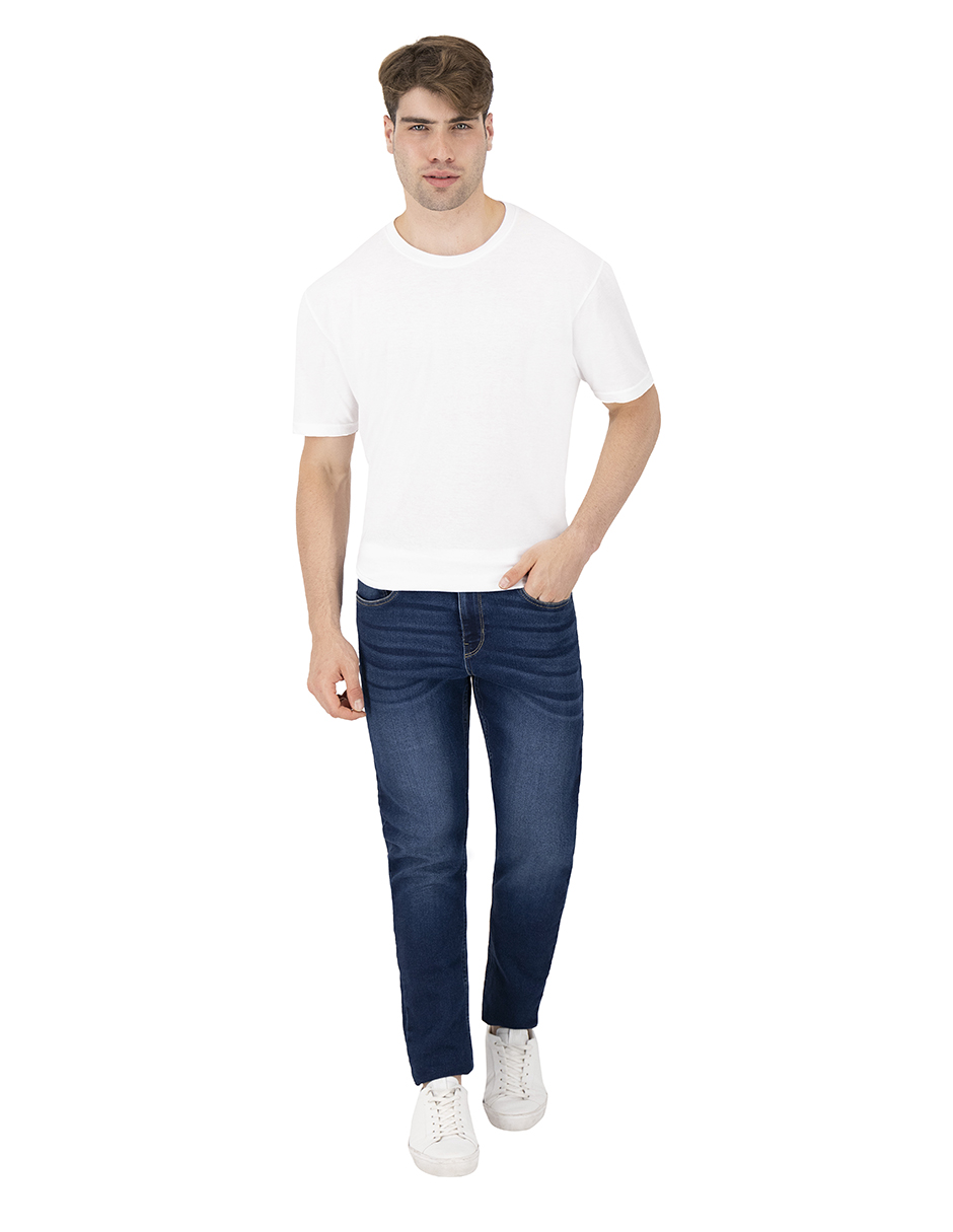 Foto 3 pulgar | Set de Playeras Básicas Indicum Denim Blancas 3 Piezas para Hombre