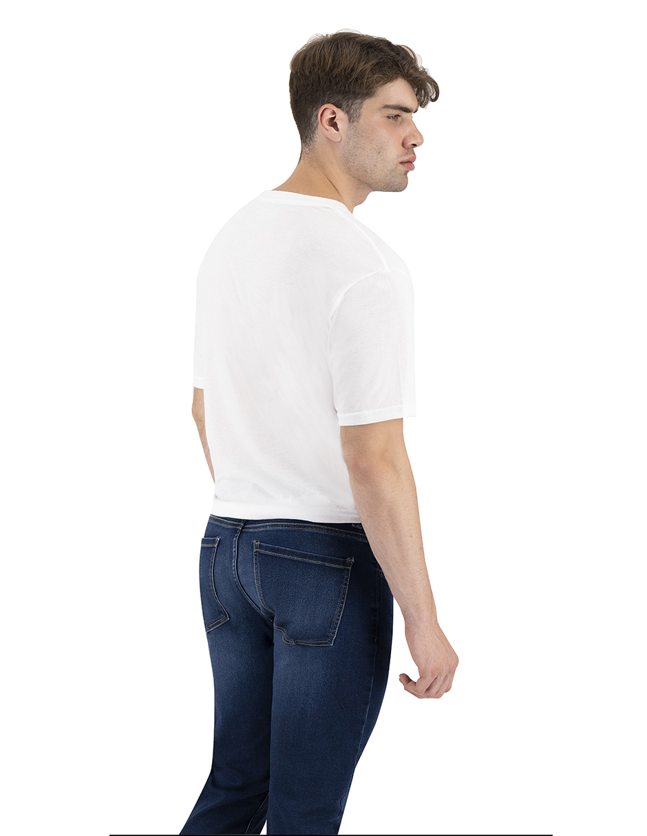 Foto 6 pulgar | Set de Playeras Básicas Indicum Denim Blancas 3 Piezas para Hombre
