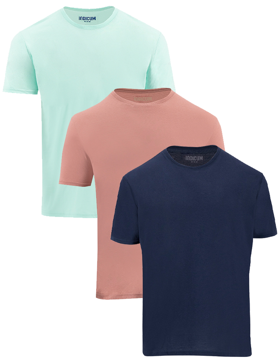 Foto 2 pulgar | Set de 3 Playeras Básicas Indicum Multicolor para Hombre