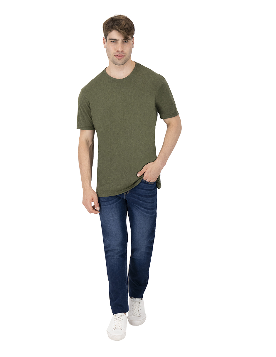 Foto 7 pulgar | Playera Básica Indicum Denim Verde Hombre