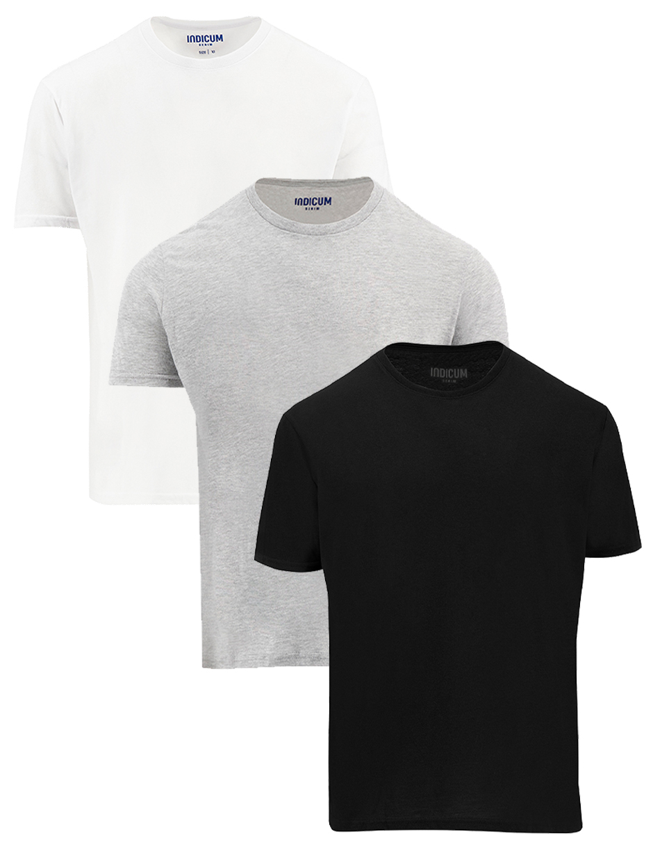 Set de Playeras Básicas Indicum Denim 3 Piezas para Hombre