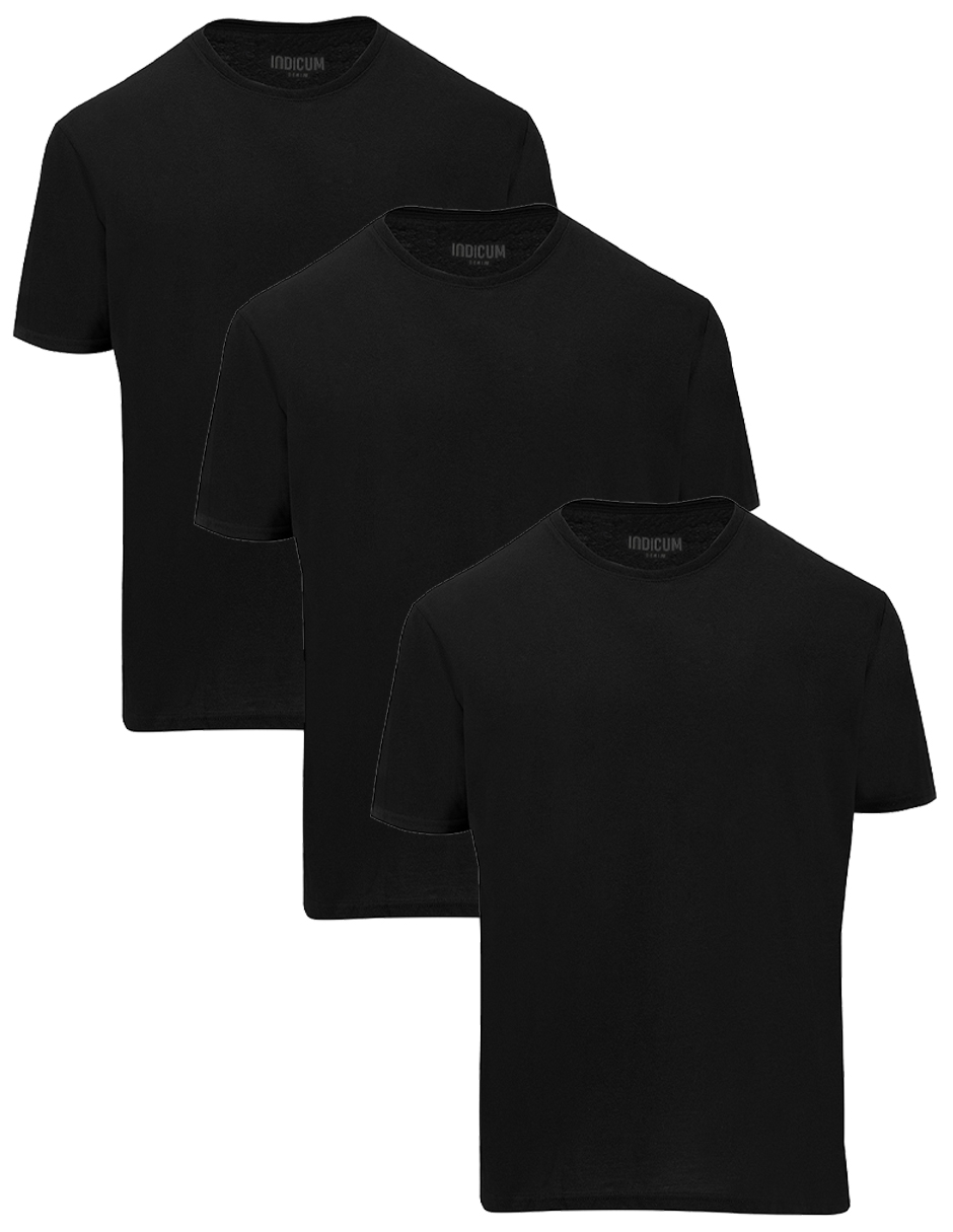 Foto 2 pulgar | Set de Playeras Básicas Indicum Denim Negras para Hombre