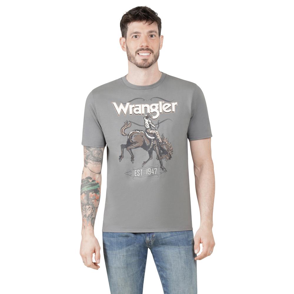 Foto 2 pulgar | Playera Wrangler Hombre Slim Manga Corta 294 Gris Oscuro