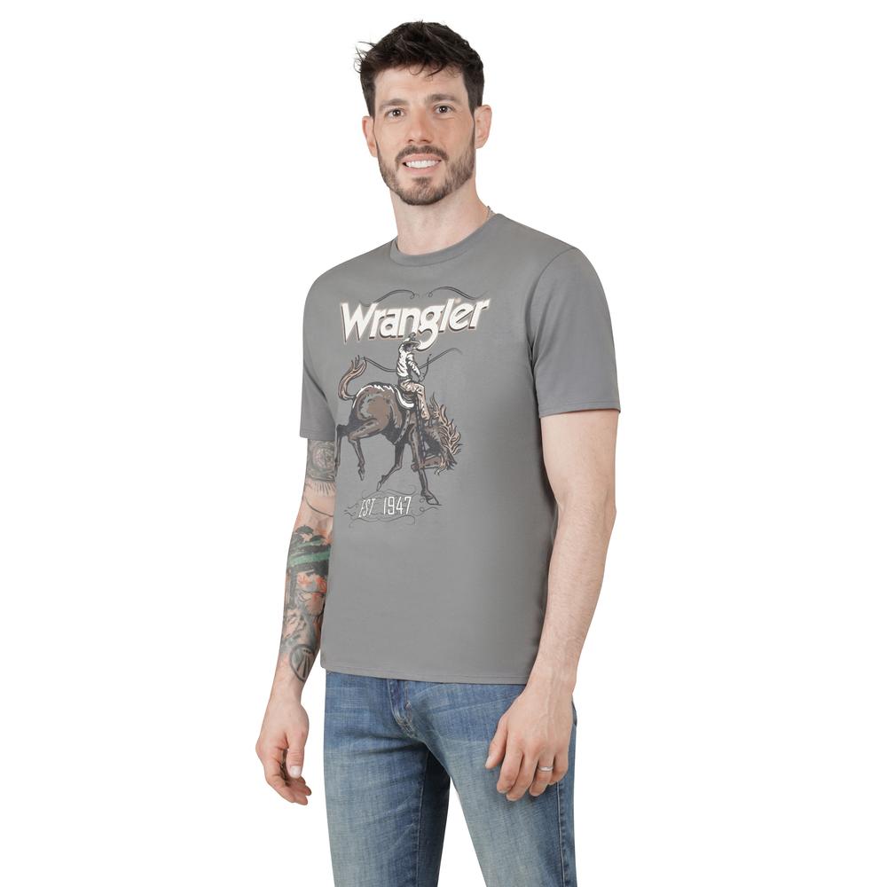 Foto 3 pulgar | Playera Wrangler Hombre Slim Manga Corta 294 Gris Oscuro