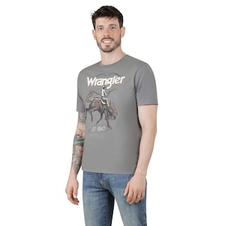 Foto 2 | Playera Wrangler Hombre Slim Manga Corta 294 Gris Oscuro