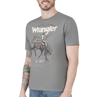 Foto 5 | Playera Wrangler Hombre Slim Manga Corta 294 Gris Oscuro