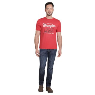 Foto 4 | Playera Wrangler Hombre Slim Manga Corta 289 Rojo
