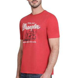Foto 5 | Playera Wrangler Hombre Slim Manga Corta 289 Rojo