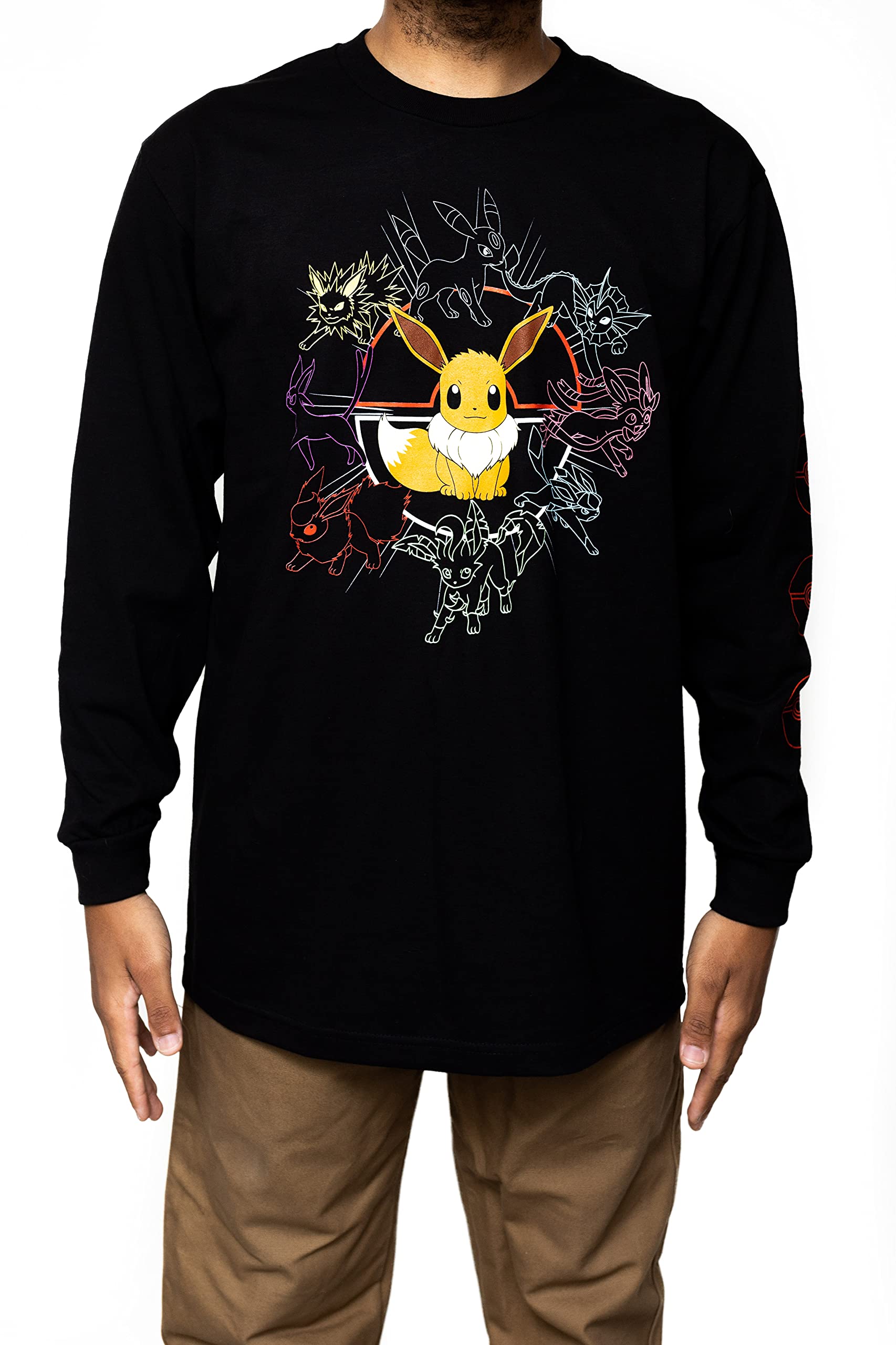 Foto 3 pulgar | Camiseta Pokemon Mono Eeveeloutions Eevee De Manga Larga - Venta Internacional.