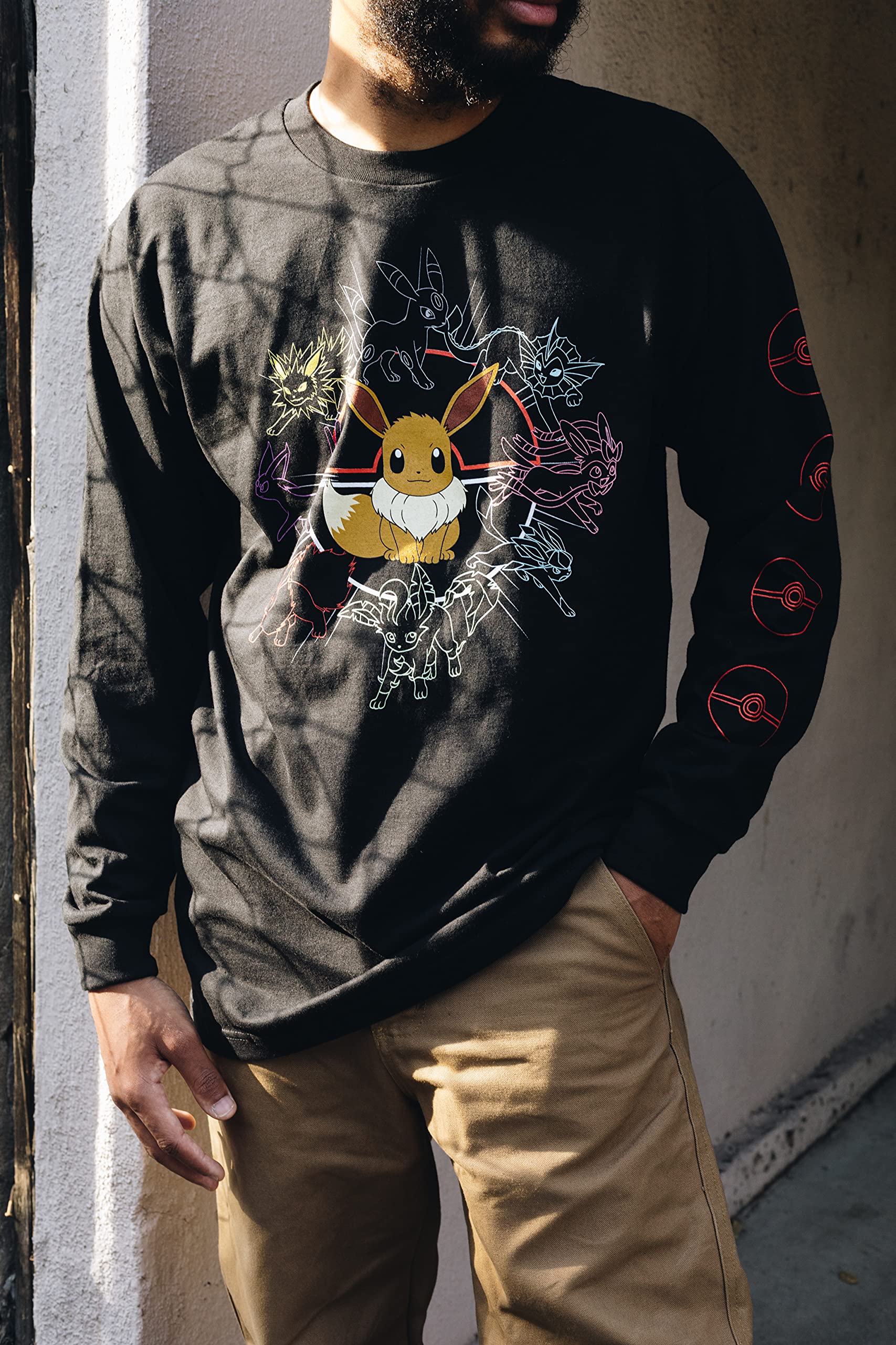 Foto 7 pulgar | Camiseta Pokemon Mono Eeveeloutions Eevee De Manga Larga - Venta Internacional.