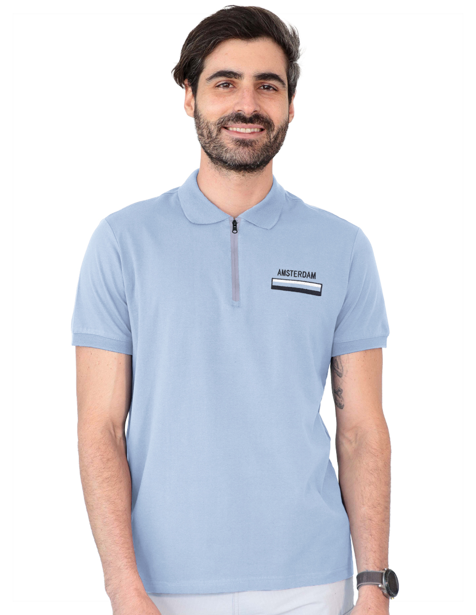 Playera Caballero George-le2435 Roosevelt Azul