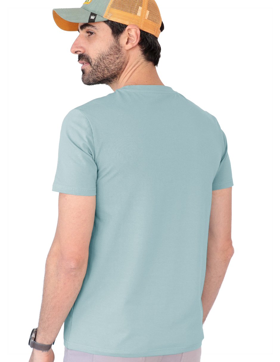 Foto 4 pulgar | Playera Caballero Tish-le2504 Roosevelt Aqua