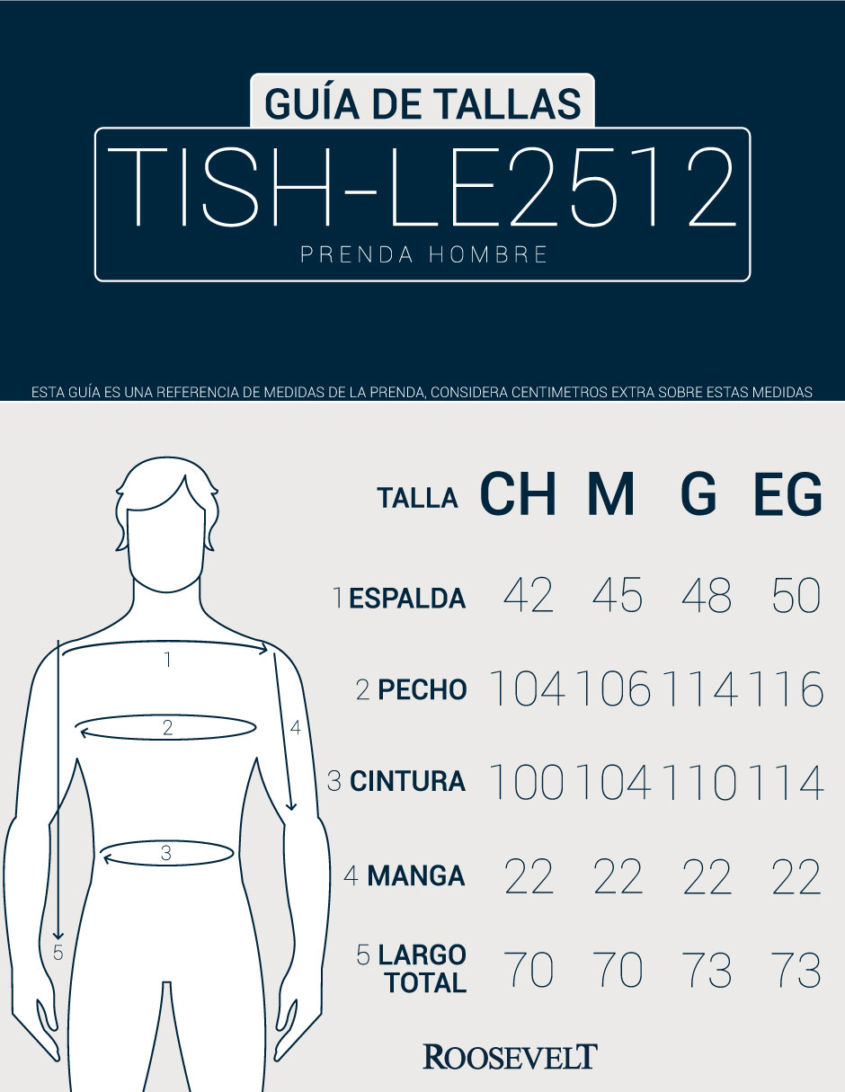 Foto 6 pulgar | Playera Caballero Tish-le2504 Roosevelt Aqua