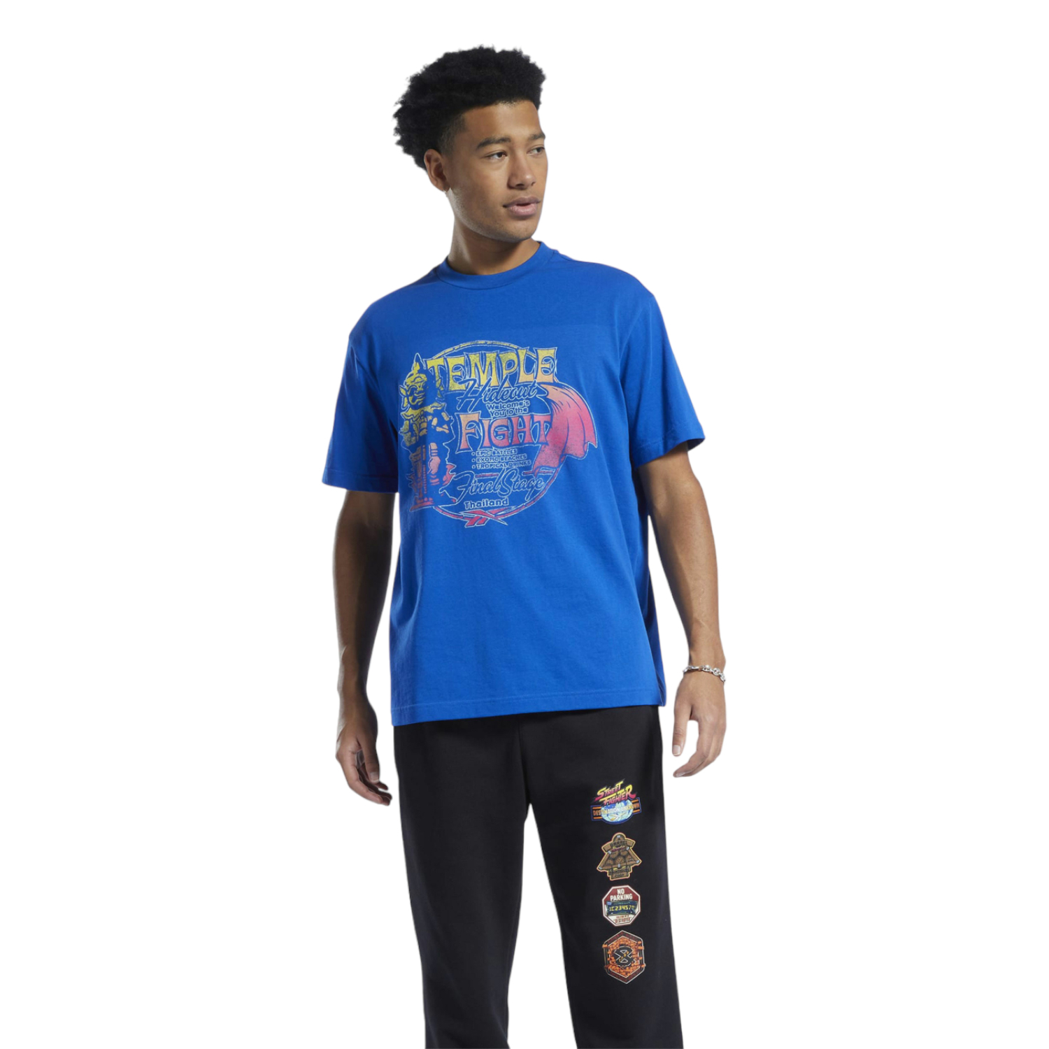 Foto 3 pulgar | Playera Reebok Rbk Sf Temple Fight   Unisex Color Azul Modelo Hu1701