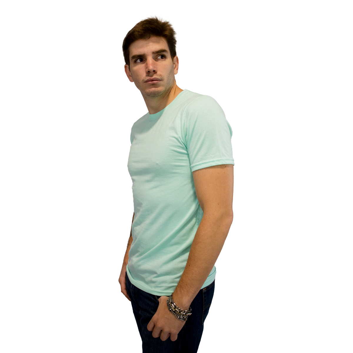Foto 3 pulgar | Playera Básica Indicum Denim Menta para Hombre