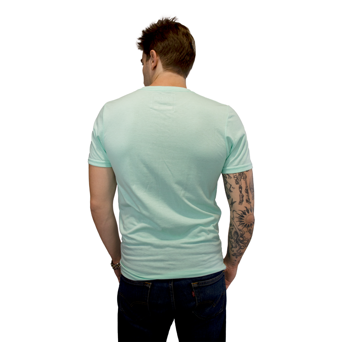 Foto 4 pulgar | Playera Básica Indicum Denim Menta para Hombre