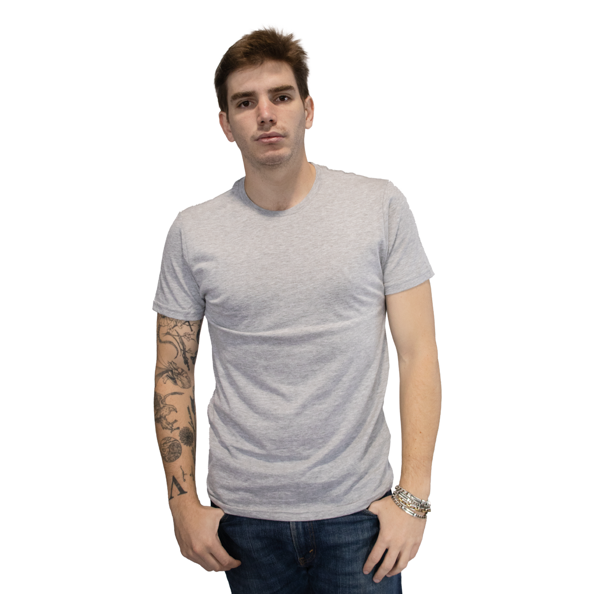 Playera Básica Indicum Denim Gris para Hombre
