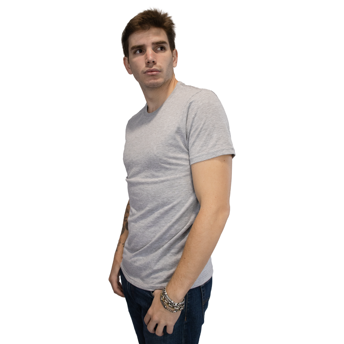 Foto 3 pulgar | Playera Básica Indicum Denim Gris para Hombre