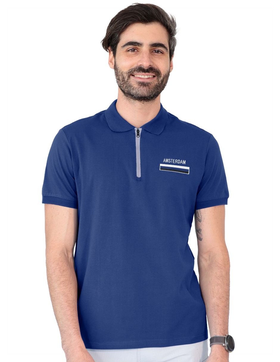 Playera Caballero George-le2435 Roosevelt Azul Marino