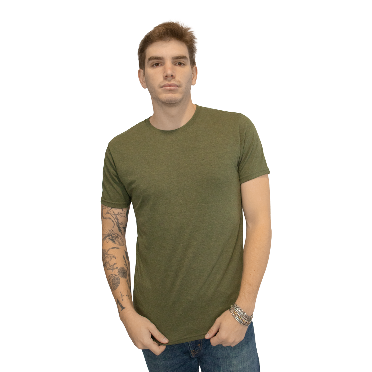 Playera Básica Indicum Denim Verde para Hombre