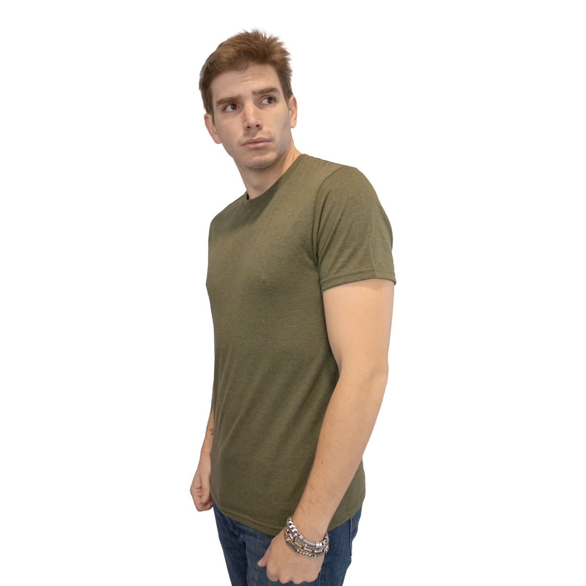 Foto 4 pulgar | Playera Básica Indicum Denim Verde para Hombre