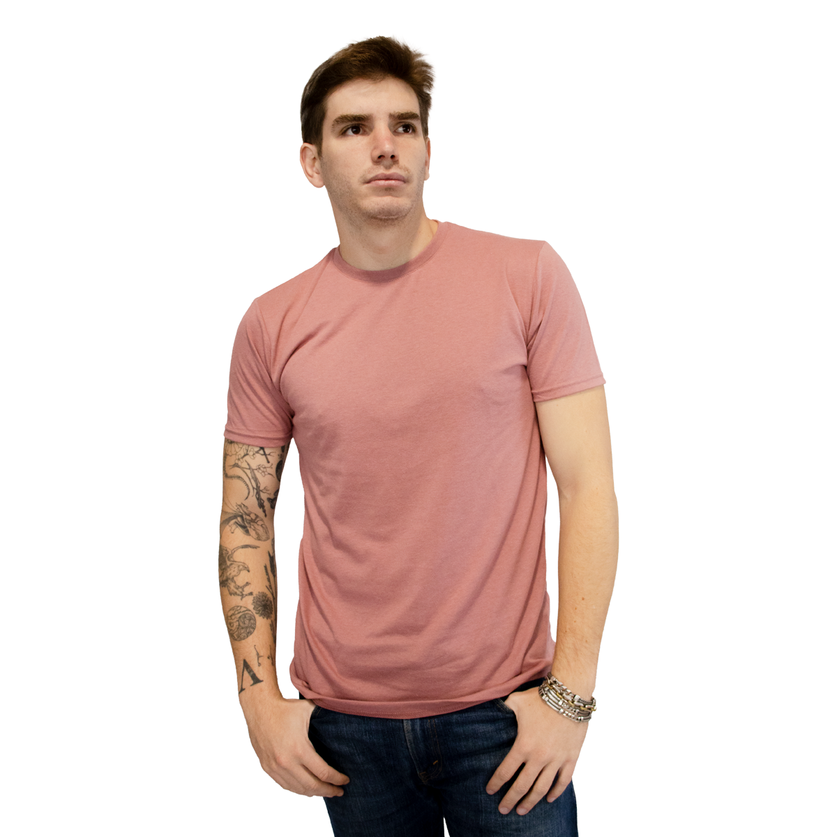 Playera Básica Indicum Denim Rosa para Hombre