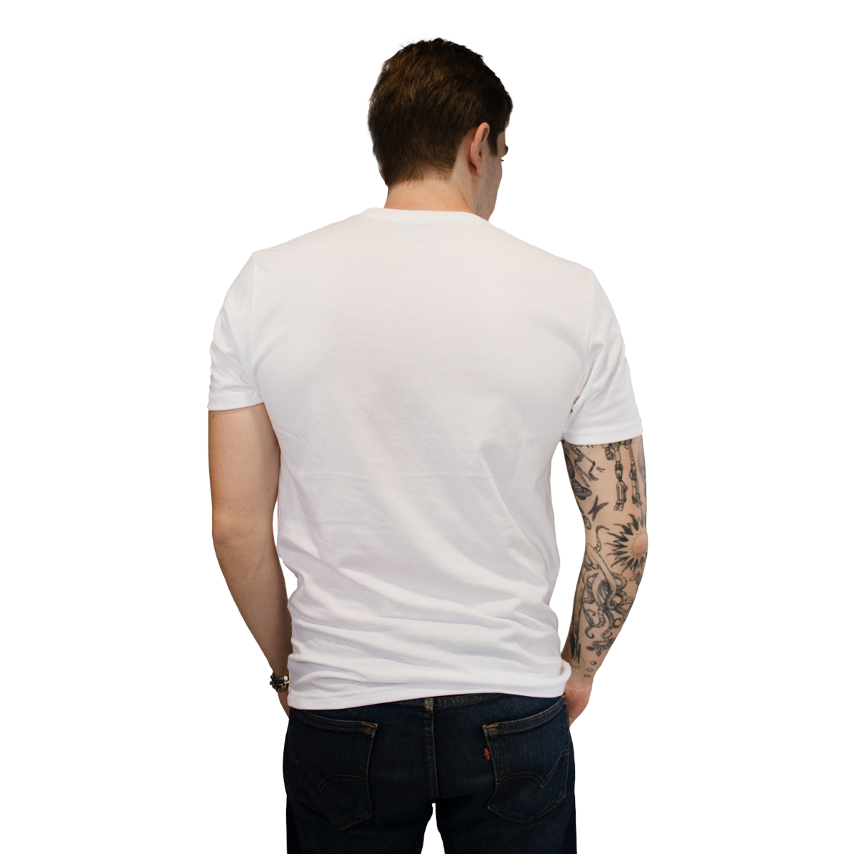Foto 4 pulgar | Playera Básica Indicum Denim Blanca para Hombre