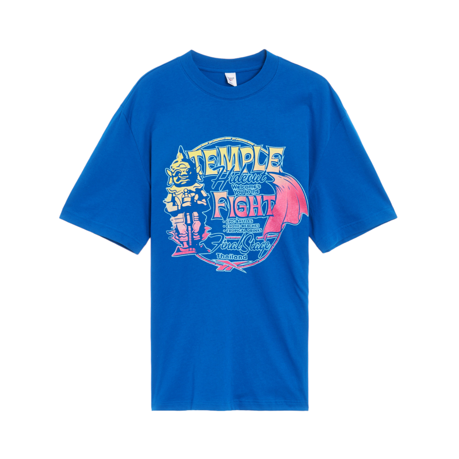Playera Reebok Rbk Sf Temple Fight   Unisex Color Azul Modelo Hu1701