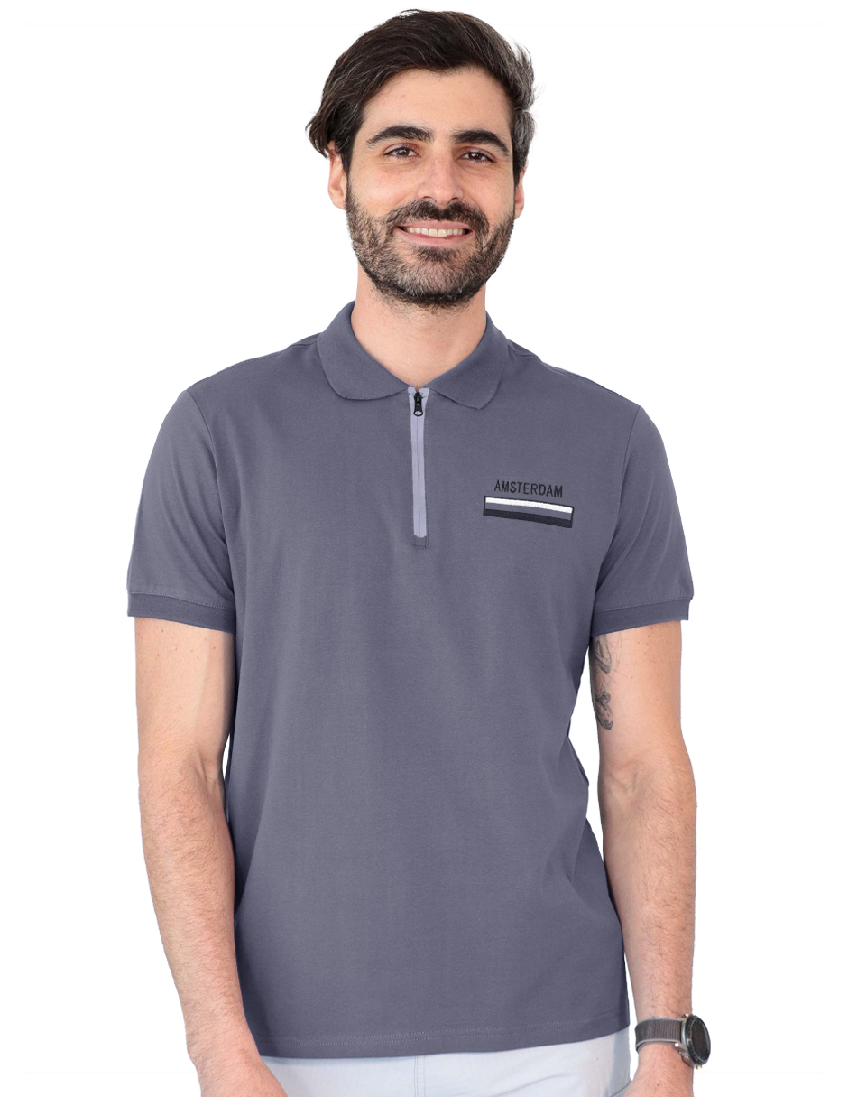 Playera Caballero George-le2435 Roosevelt Gris