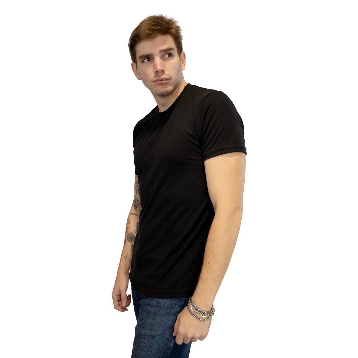 Foto 4 pulgar | Playera Básica Indicum Denim Negra para Hombre