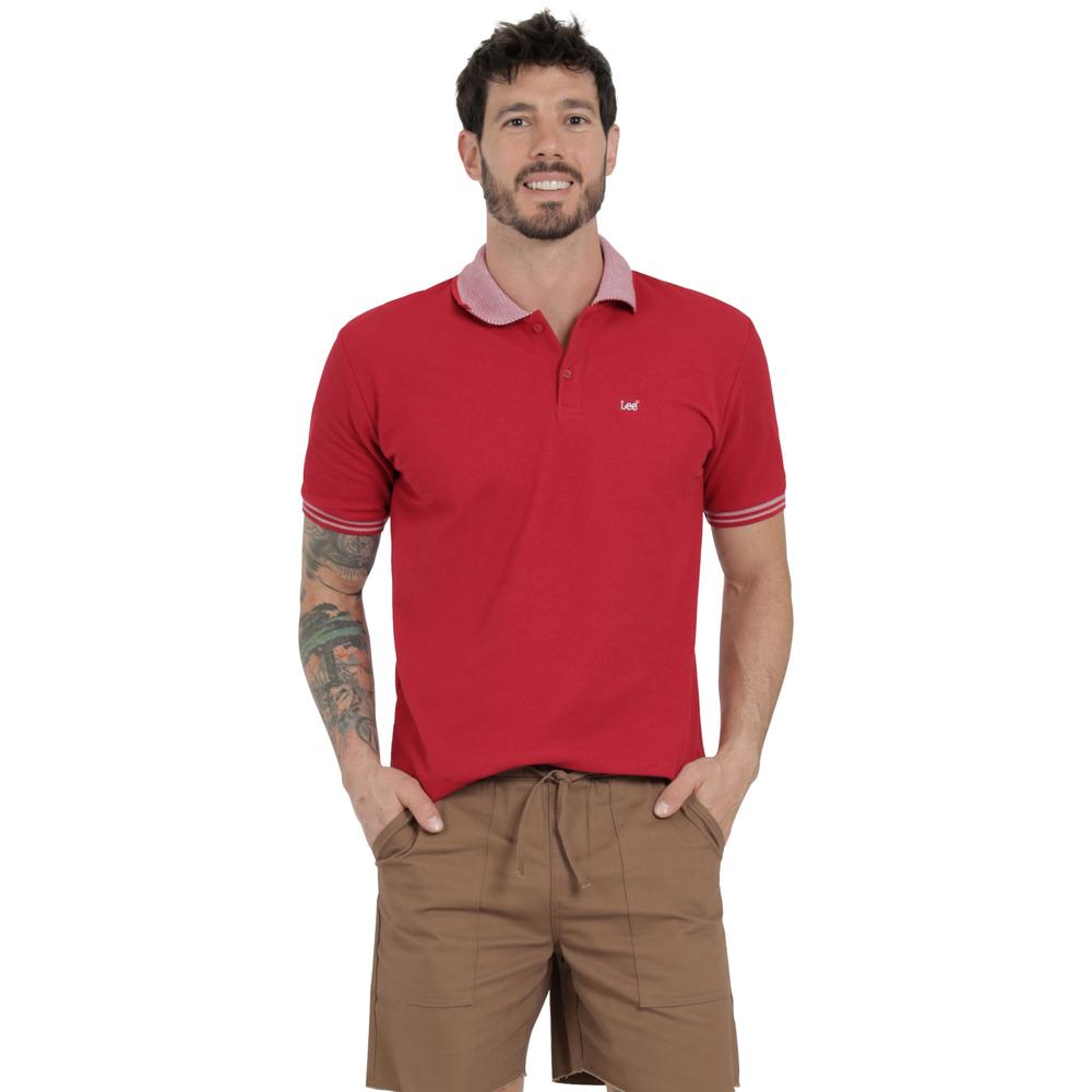 Playera Lee Hombre Quality Genuine Slim Fit 272 Rojo