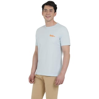 Foto 2 | Playera Lee Hombre Vintage Slim Fit 295 Azul Cielo