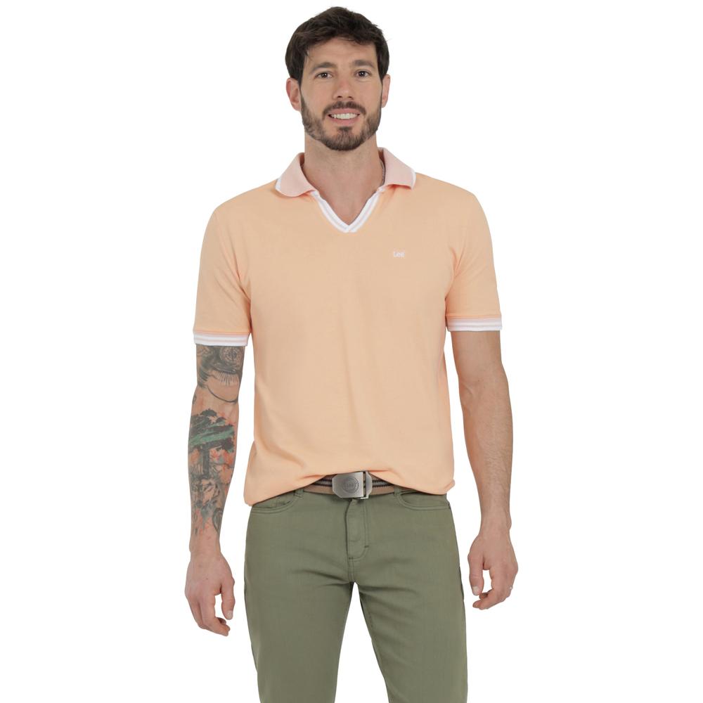 Playera Lee Hombre Quality Genuine Slim Fit 274 Coral