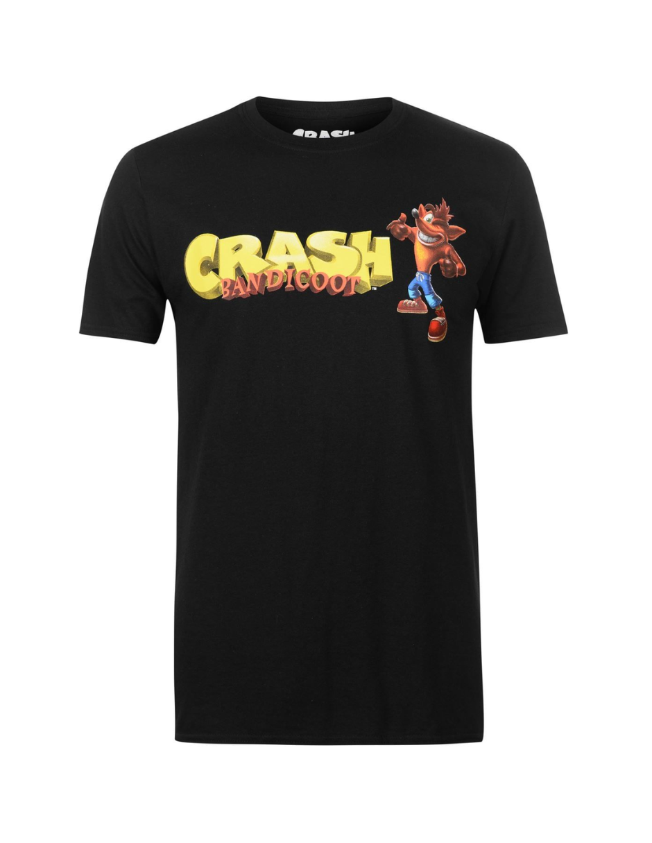 Playera De Algodón Crash Bandicoot Color Negra Talla Mediana