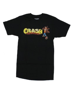 Foto 3 | Playera De Algodón Crash Bandicoot Color Negra Talla Mediana