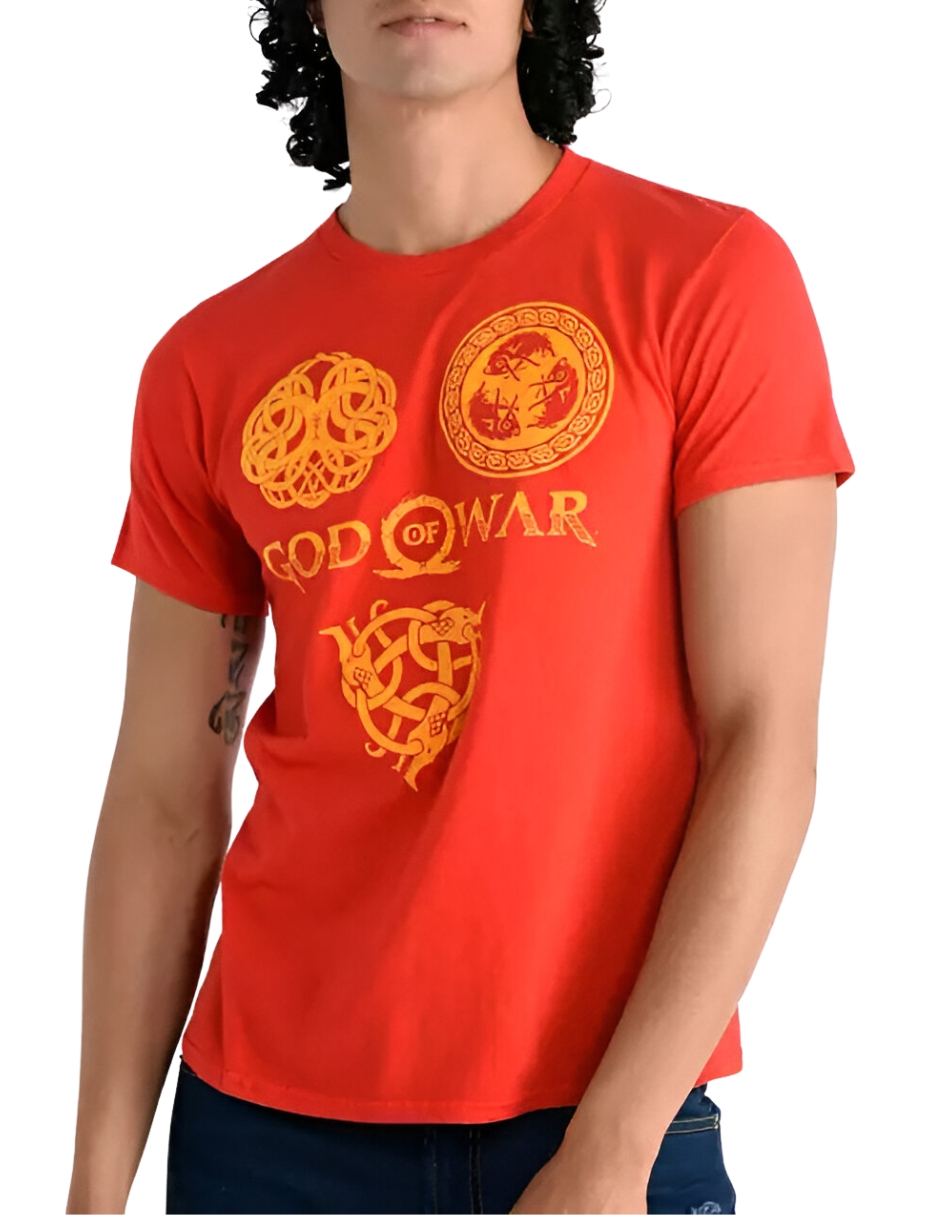 Foto 3 pulgar | Playera de Algodón God Of War Roja