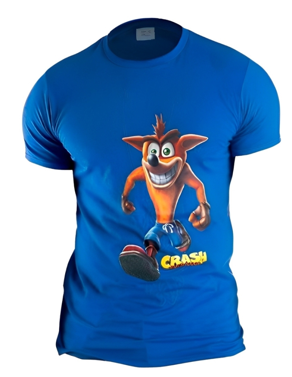 Foto 3 pulgar | Playera De Algodón Crash Bandicoot Color Azul Talla Mediana