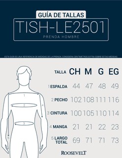 Foto 5 | Playera Hombre Roosevelt Tish-le2501 Negro