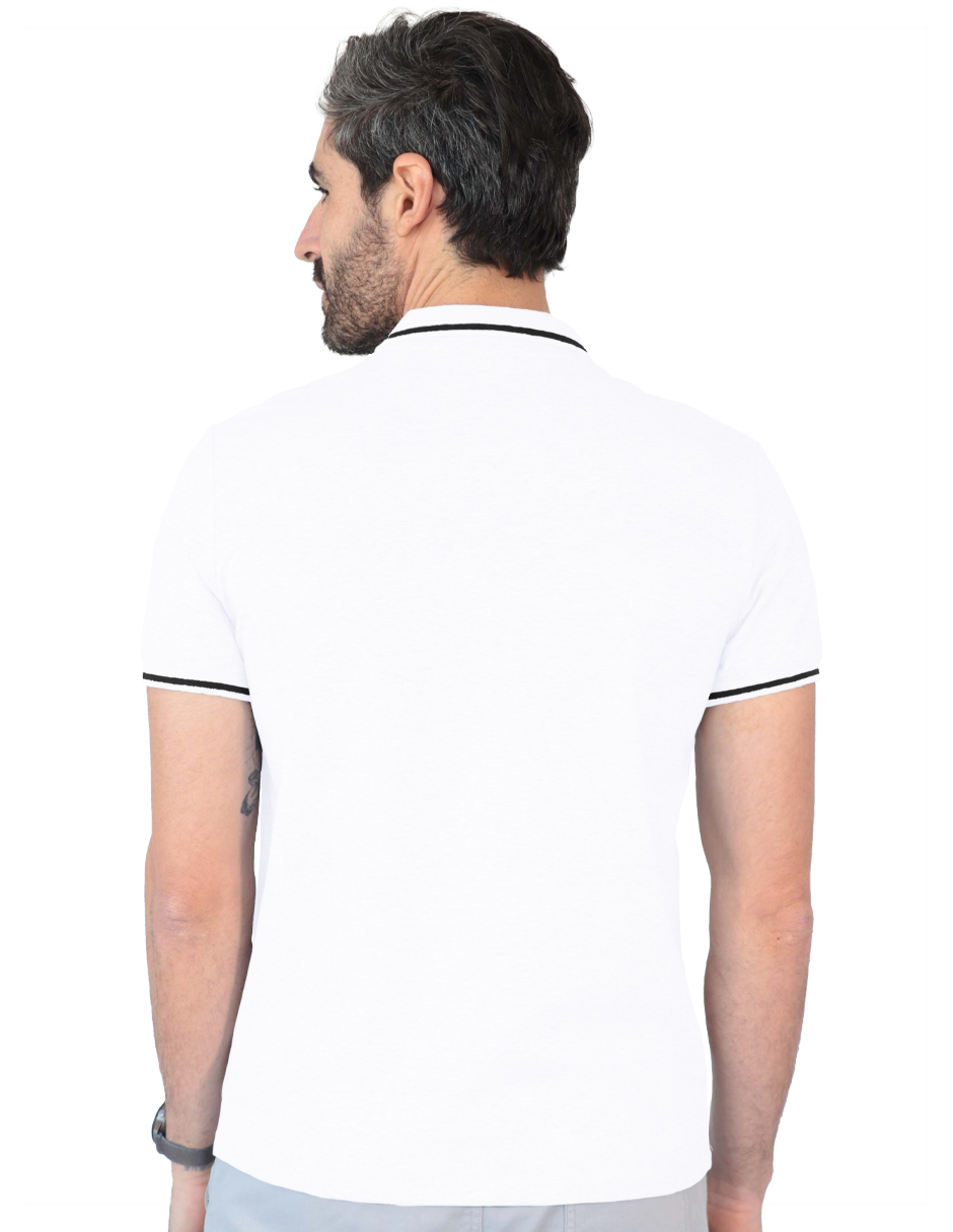 Foto 4 pulgar | Playera Hombre Roosevelt George-le2432 Blanco