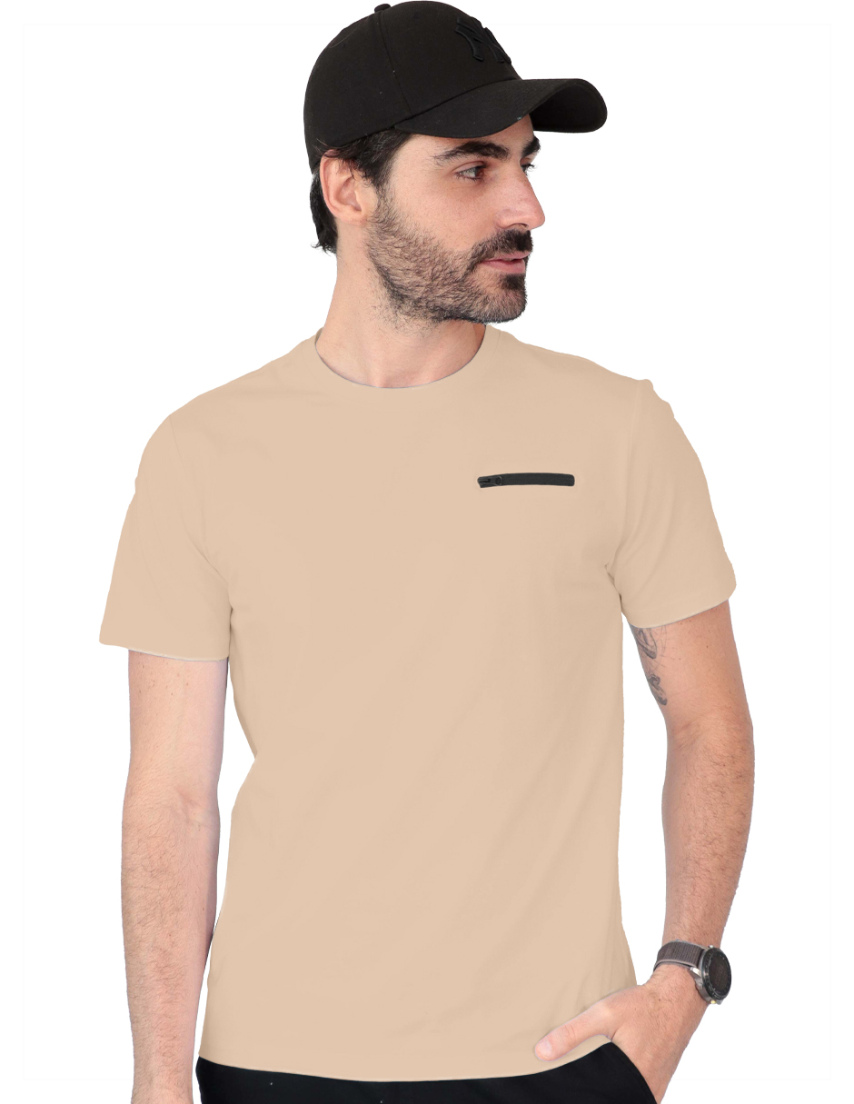 Playera Basica Roosevelt Tish-le2506 Beige