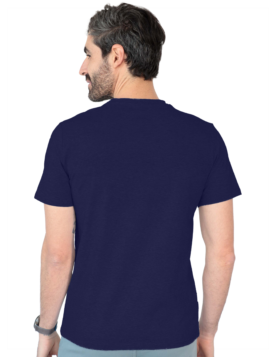 Foto 5 pulgar | Playera Caballero Tish-le2510 Roosevelt Azul Marino