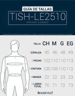 Foto 6 | Playera Caballero Tish-le2510 Roosevelt Blanco