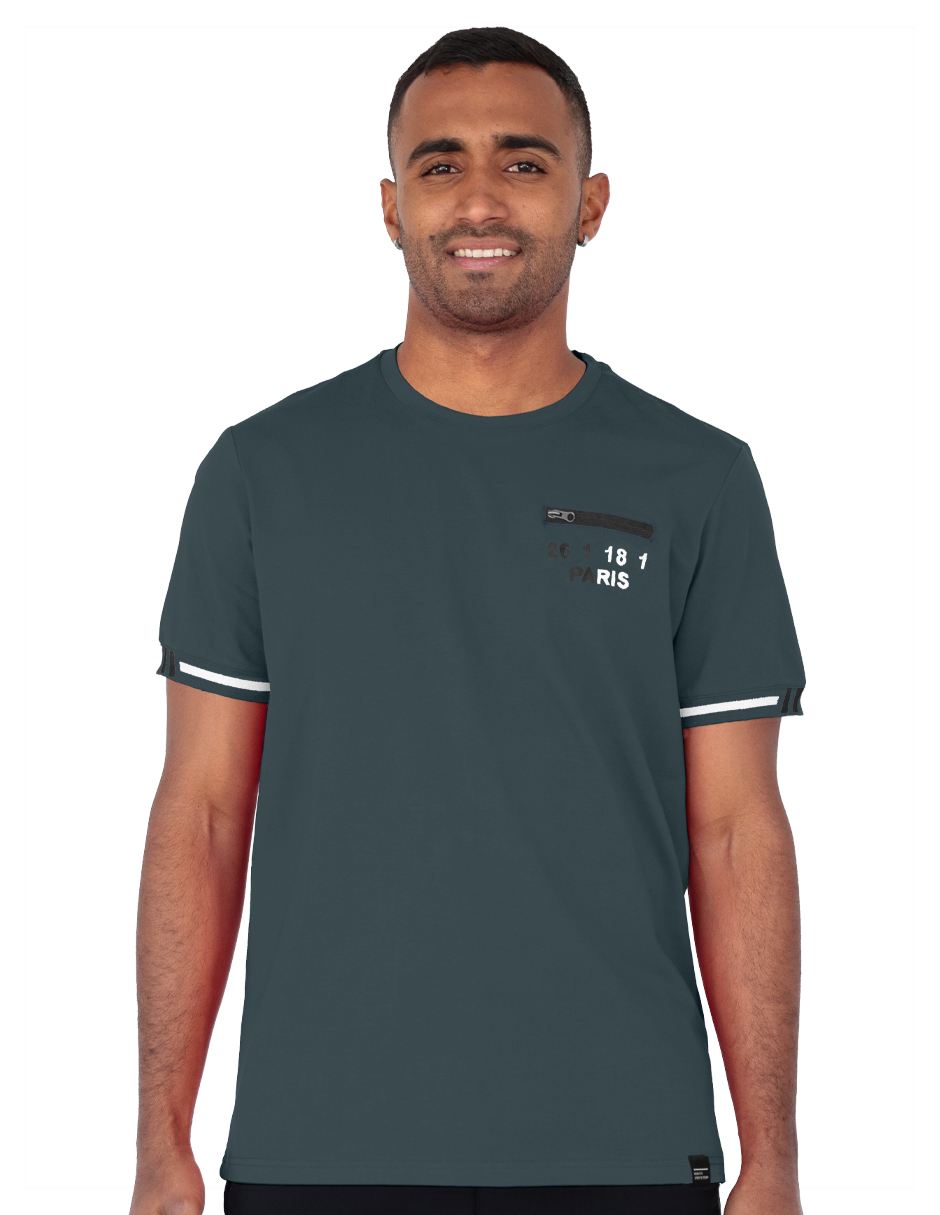 Playera Hombre Roosevelt Tish-le2507 Gris Obscuro