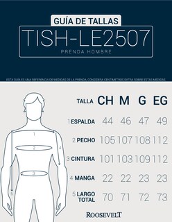 Foto 5 | Playera Hombre Roosevelt Tish-le2507 Gris Obscuro